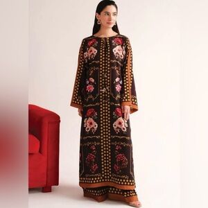 Floral Long Sleeve Kurta w/matching wide leg pants/Cord Set! Free shipping!